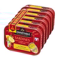 Connétable 1/5 sardines à l'huile d'olive vierge extra et au citron 135g lot 5+1