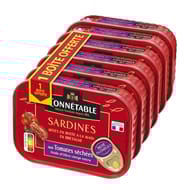 Connétable 1/5 sardines à l'huile d'olive aux tomates séchées 135g  lot de 5+1 boite
