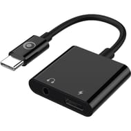 Bigben connected adaptateur audio jack 3.5mm + charge usb c vers usb c 60w 12cm noir ADACTOJACKC60WB