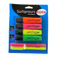 Cora 4+2 surligneurs coul ass pointe biseautee