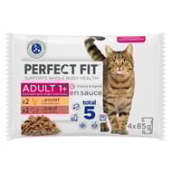 Perfect fit pâtée pour chat stérilisé au poulet et au boeuf en sauce 4x85g