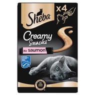 Sheba creamy snacks friandises au saumon pour chat adulte 4x12g