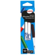 Cora - 4 feutres effacables à sec pointe fine coloris assortis