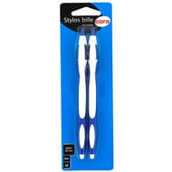 Cora - 2 stylos rétractables bleus