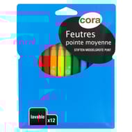 Cora - Boite de 12 feutres pointe moyenne