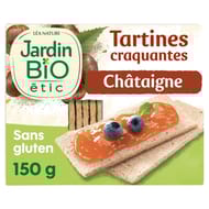 Jardin bio étic tartines châtaigne sans gluten bio étui de 150g