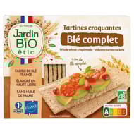 Jardin bio étic tartines craquantes blé complet bio 150g