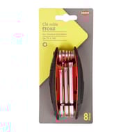 Clé male type etoile percée 8 pièces t9 à t40 monture plastique bicolore