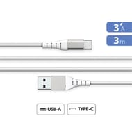 Force power lite câble renforcé a/c 3a 3m recyclé blanc FPLIAC3MRW