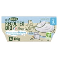 Bledina les récoltes bio brassés nature sans sucres ajoutés dès 6 mois 4x100g