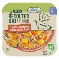 Bledina les récoltes bio carottes butternut patate douce poulet dès 12 mois 230g