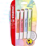 4 surligneurs Stabilo swing cool pastel (citron vert, rose, bleu, cora)