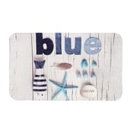 Tapis imprime roule assortis blue et arty microfibres polyester 45x75