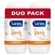 Sanex zero sensitive unisex deodorant roll-on 2x50ml