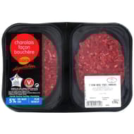 Steak haché pur boeuf Charolais façon bouchère 5% MG 2x125g Cora Dégustation