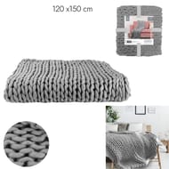 Plaid grosse maille" chunky "gris 120x150cm