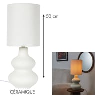 Lampe céramique crème h50cm