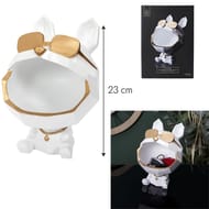 Deco chien a lunettes blanc vide poche