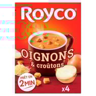 Royco minute soup gratinée oignon et croûtons 4 sachets x20cl 62g