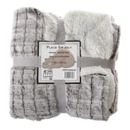 Plaid grizzly double face sherpa doux et confortable 130x150cm