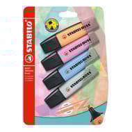 4 surligneurs Stabilo boss original pastel : Abricot, Bleu, Mauve, Gris
