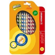 Etui 12 crayons couleur easycolors gaucher + 1 taille-crayon