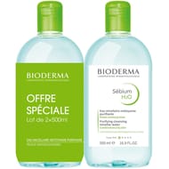 Bioderma eau micellaire nettoyante purifiante sebium h2o 2x500ml