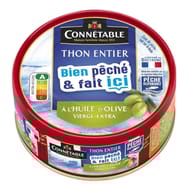Connetable thon entier à l'huile d'olive vierge extra pêche responsable bien pêché et fait ici