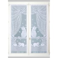 Paire de vitrage maille 60x160cm blanc