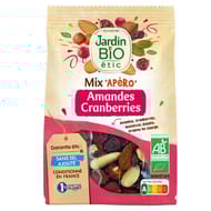 Jardin bio étic mix apéro mélange amandes cranberries bio 130g