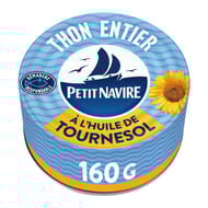 Petit Navire thon entier à l'huile de tournesol 1/5 160g