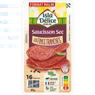 Isla Délice saucisson sec halal fines tranches x16 65g