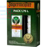 Coffret 175cl liqueur jagermeister partypack + 4 eco cups 35%vol