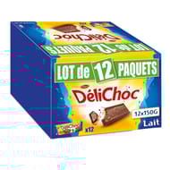 Délichoc tablette chocolat lait lot de 12 x 150g soit 1800g