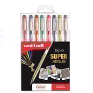 8 Uni Ball signo metal assortis