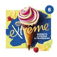 Extrême 6 cônes sorbet citron framboise 720ml 438g