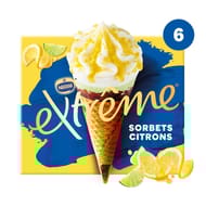 Extrême 6 cônes sorbet citron jaune citron vert 720ml 474g
