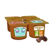 Les 2 Vaches bio crémeuh café 4x95g