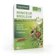 Naturland minceur bruleur the vert café vert bouleau 20 ampoules 10ml bio