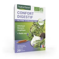 Naturland confort digestif radis noir artichaut romarin 20 ampoules 10ml bio