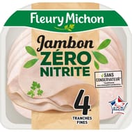 Fleury Michon jambon de porc zéro nitrite 4 tranches 120g