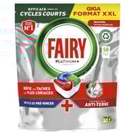 Fairy platinum plus produits de vaisselle automatique original 58 ct