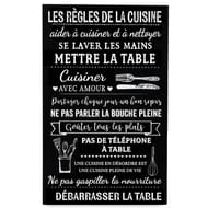 Plaque règles de la cuisine 23x46cm
