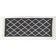 Arvix tapis lirette à franges coton motifs graphiques 50x120 cm