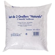Oreiller 60x60cm naturel lot de 2