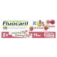 Fluocaril kids fraise dentifrice 0-6ans 2x75ml