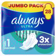 Always ultra serviettes jour normal taille 1 ailettes x28