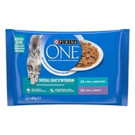 Purina one chat d'Intérieur sachets fraîcheur pour chats adultes au thon et au veau - 4 x 85 g