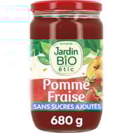 Jardin bio étic dessert pomme fraise bio bocal verre 680g