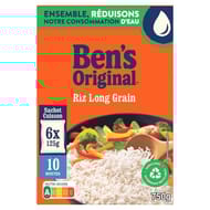 Ben's original riz sachet cuisson long grain 10 mn 750g (6x125g)